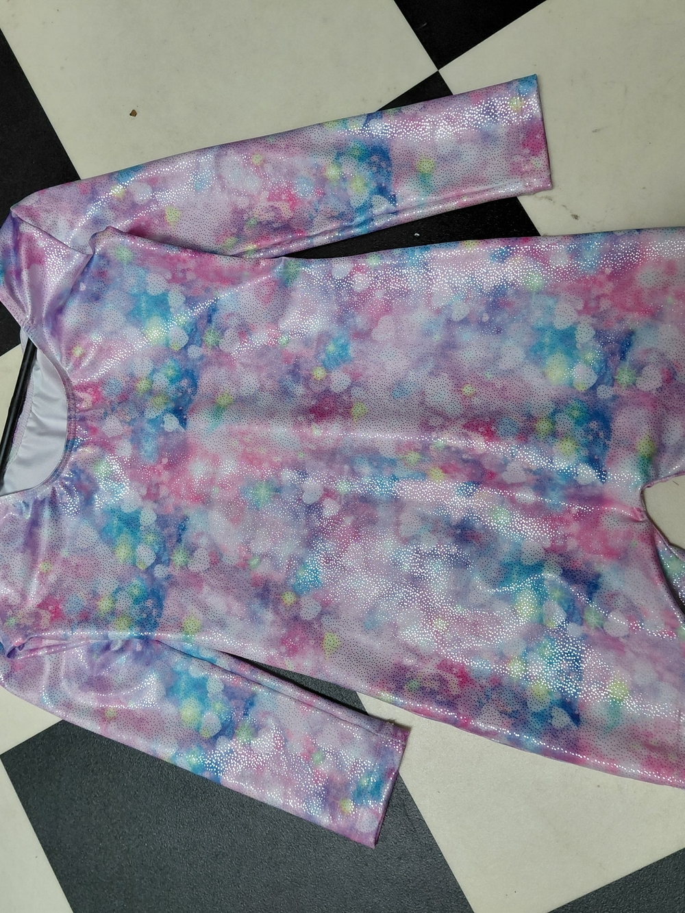 Kids Sparkle Tie-Dye Long Sleeve Gymnastics Outfit/ Leotard